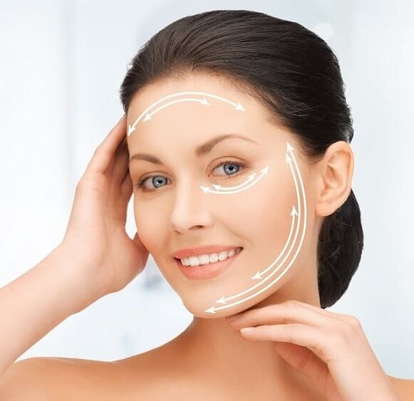 correcting the contour of the face and tightening the skin for rejuvenation